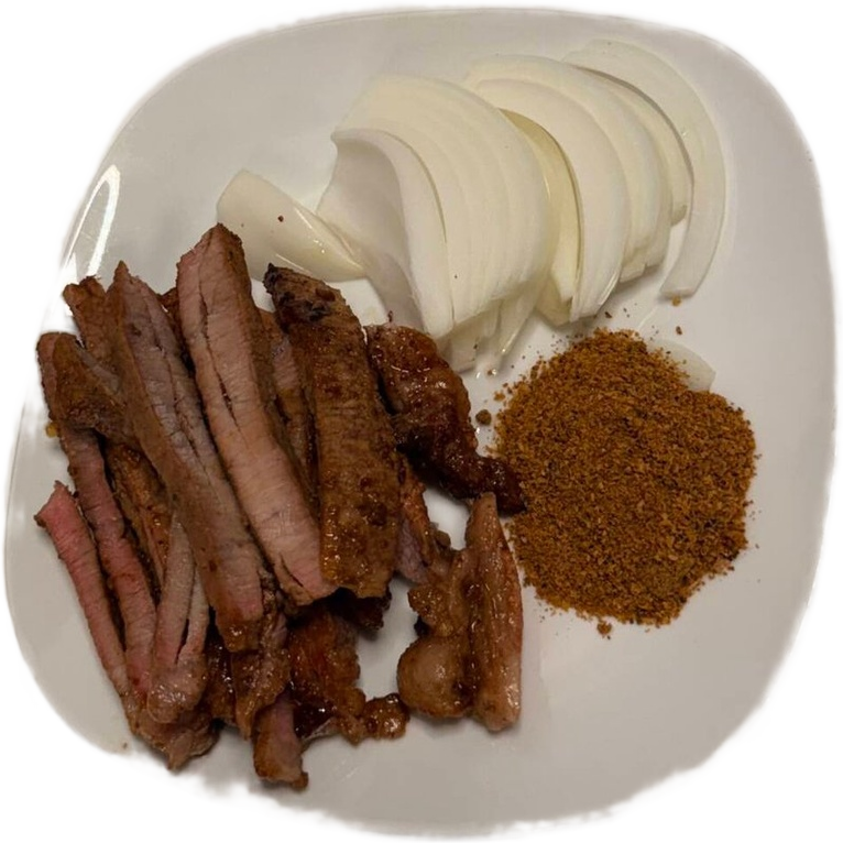 Suya with onions and yaji spice